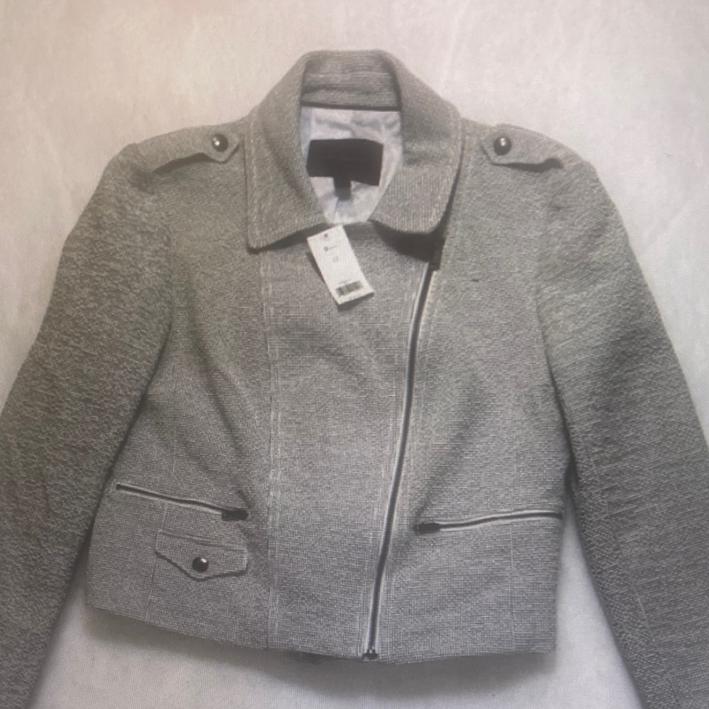 Banana Republic Moto Jacket Size 12 Gary Textured Full Zip Womenswear
